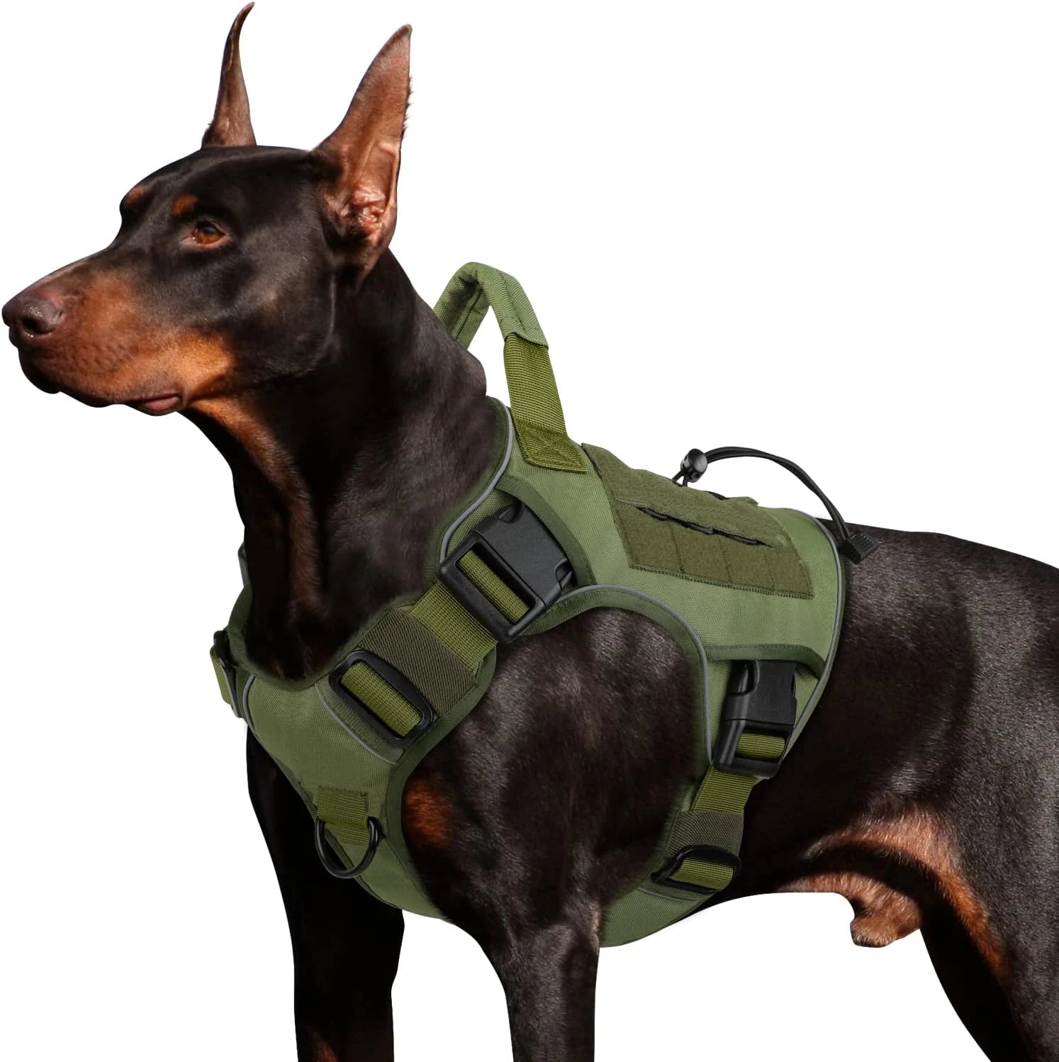Reflective Adjustable No-Pull Tactical Dog Harness with Handle for Large Dogs
