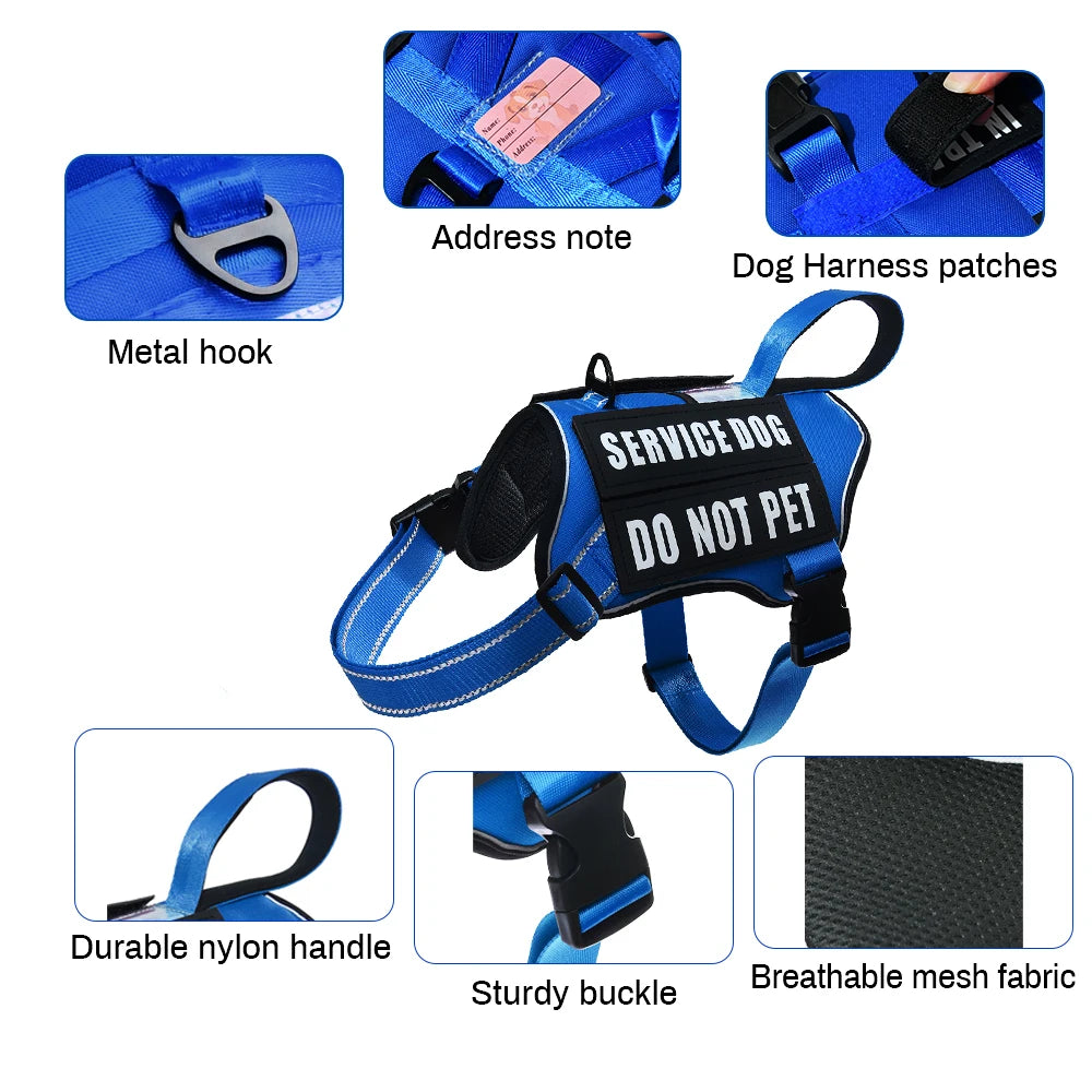 Reflective Nlyon No Pull Dog Harness with 4 Patches