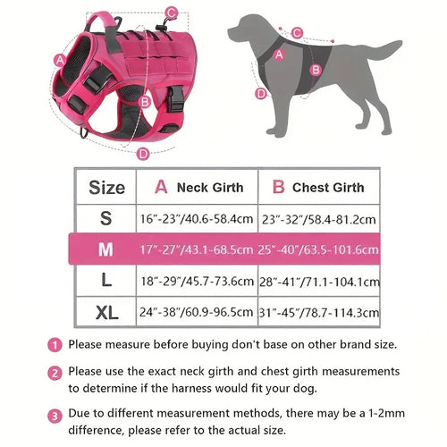 Reflective Adjustable No-Pull Tactical Dog Harness with Handle for Large Dogs