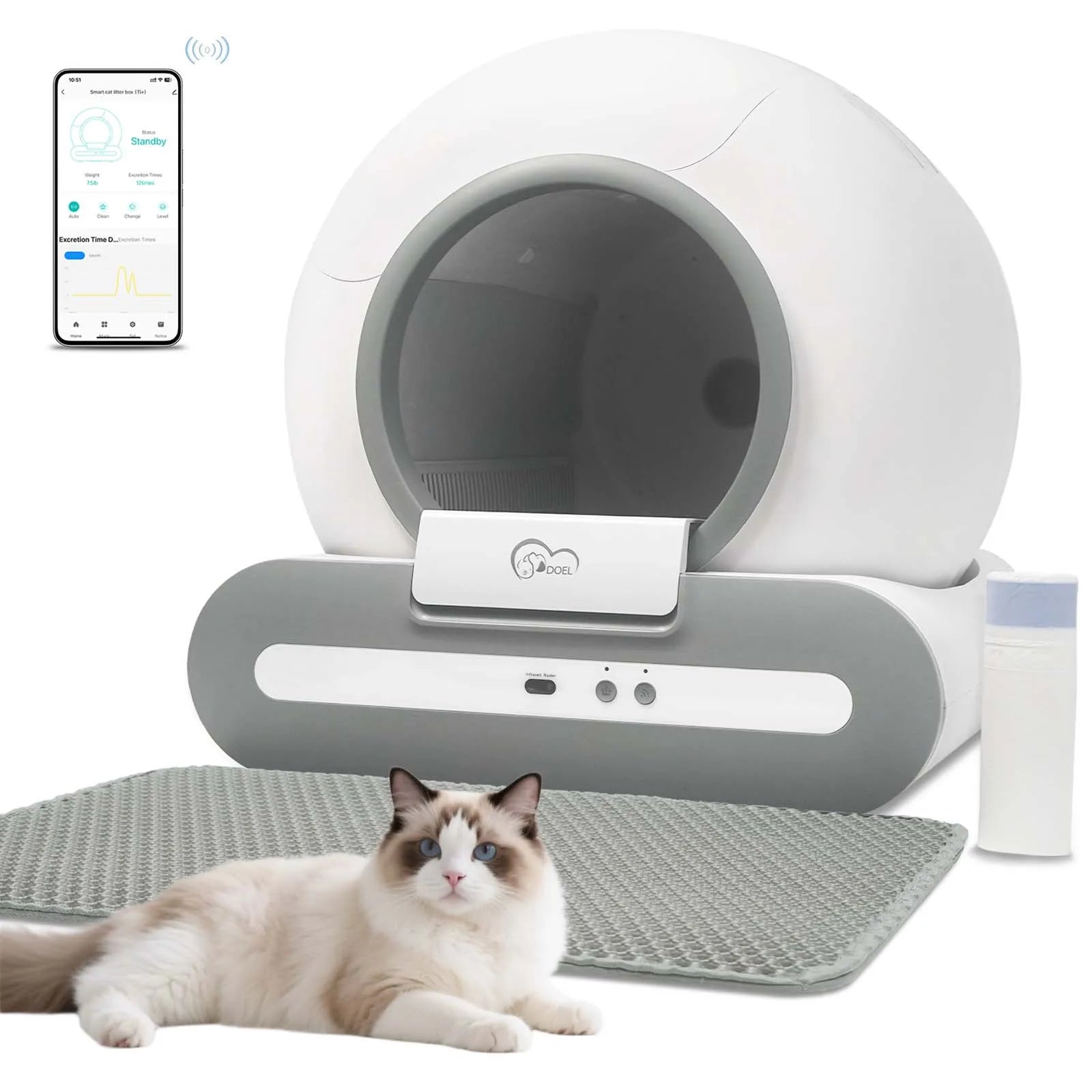 Self-Cleaning Cat Litter Box App Control